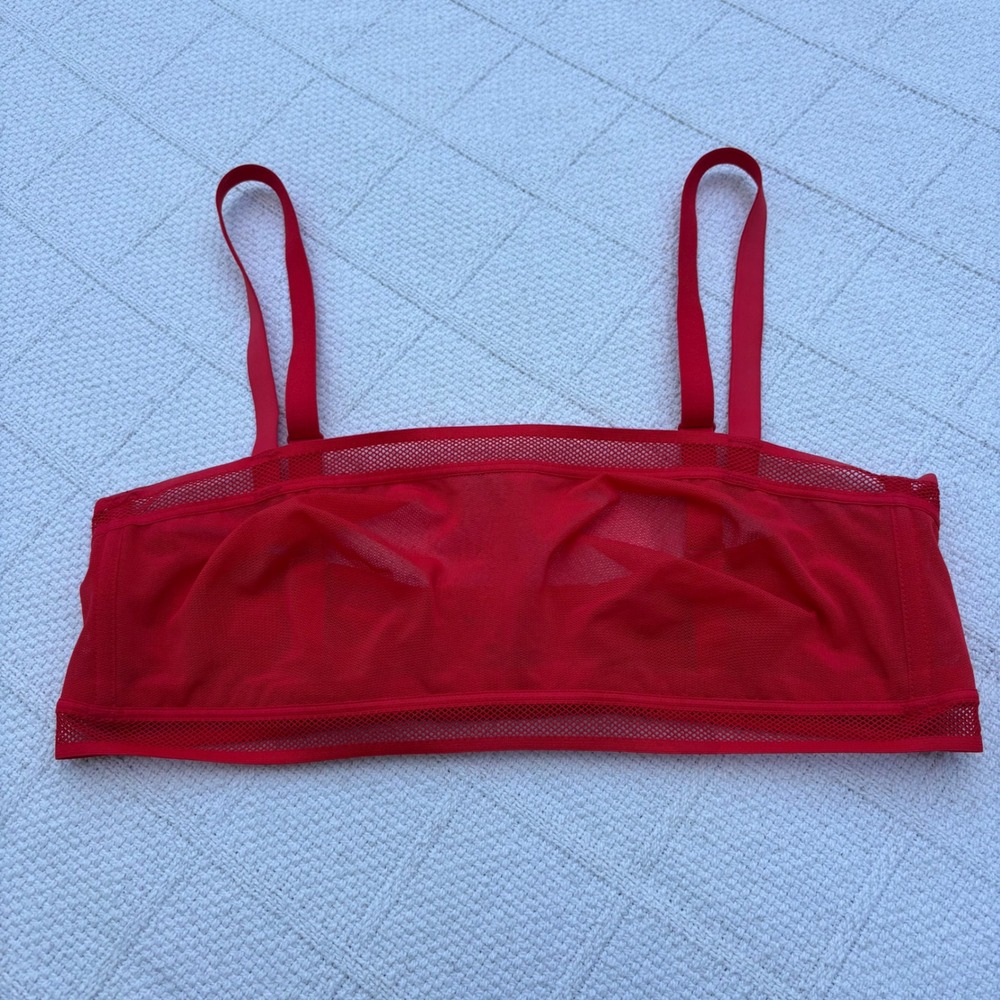 Women's 4 NEGATIVE Sieve Trim No-Wire Bralette in Cherry Red